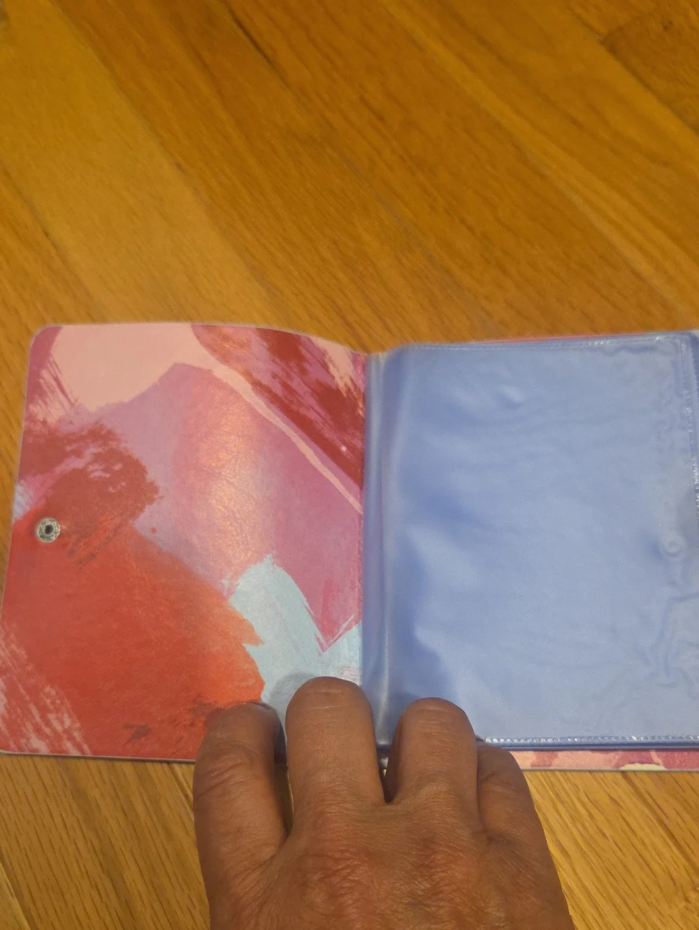 Geometric Leather Pastel Snap Closure Phto Notebook